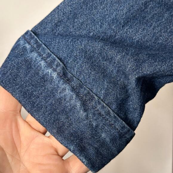 Vintage Denim Blazer Trench Jacket With Pockets - Picture 5 of 5